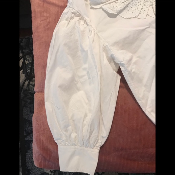 ZARA BLOUSE COTTON DRAWSTRING BOTTOM - Picture 8 of 10
